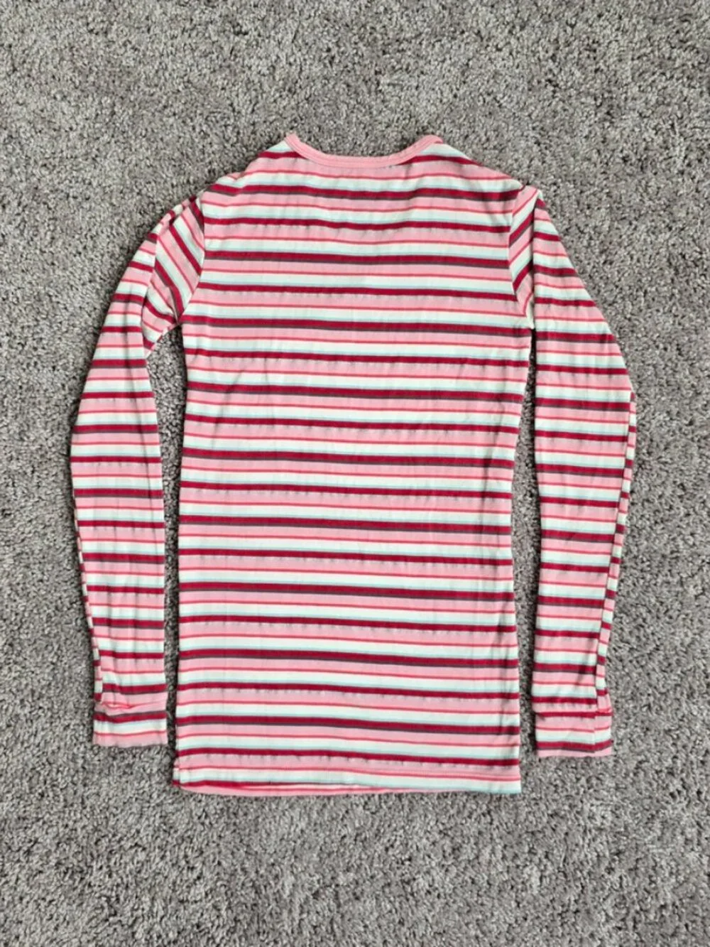 KicKee Pants Pajama Set Girls Long Sleeve Kimono Hopscotch Stripe Bamboo 14 Red